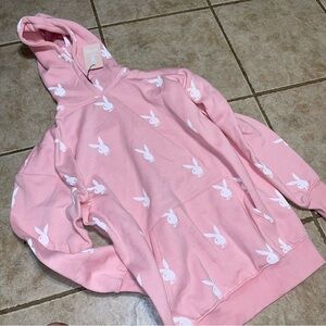 Missguided Pink Bunny Logo Hoodie